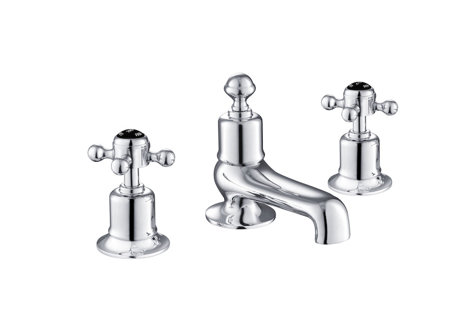 GROSVENOR 3 HOLE DECK MOUNTED BATH FILLER, BLACK INDICES