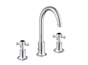 GROSVENOR 3 HOLE BASIN MIXER WITH SWIVEL SPOUT AND POP UP WASTE, BLACK INDICES