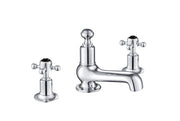 GROSVENOR 3 HOLE DECK MOUNTED BASIN MIXER, BLACK INDICES