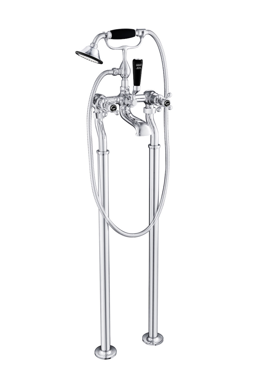 GROSVENOR FREESTANDING BATH SHOWER MIXER WITH KIT, BLACK INDICES