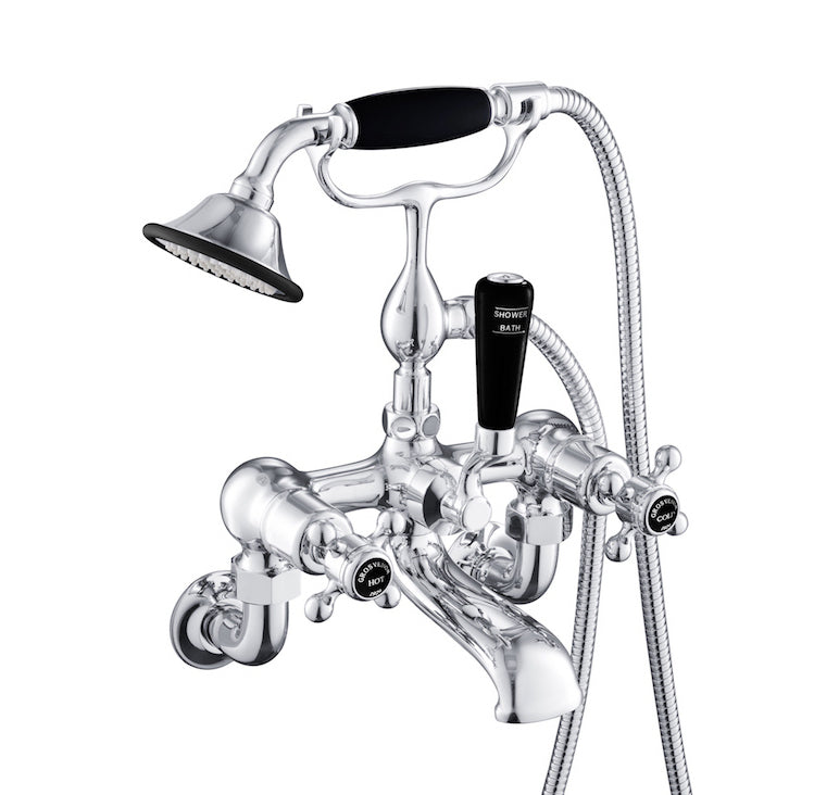 GROSVENOR BATH SHOWER MIXER WALL MOUNTED WITH KIT, BLACK INDICES