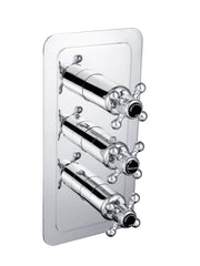 GROSVENOR THERMOSTATIC CONCEALED 2 OUTLET SHOWER VALVE, VERTICAL, BLACK INDICES