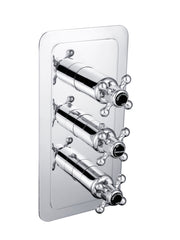 GROSVENOR THERMOSTATIC CONCEALED 3 OUTLET SHOWER VALVE VERTICAL, BLACK INDICES