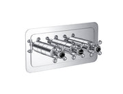GROSVENOR THERMOSTATIC CONCEALED 3 OUTLET SHOWER VALVE HORIZONTAL, BLACK INDICES