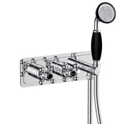 GROSVENOR THERMOSTATIC CONCEALED 2 OUTLET VALVE AND HANDSET ATTACHMENT, BLACK INDICES