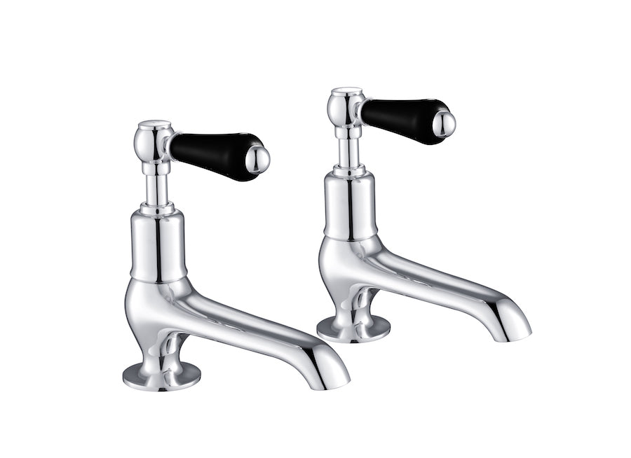 GROSVENOR LEVER LONG NOSE BASIN TAPS, BLACK INDICES