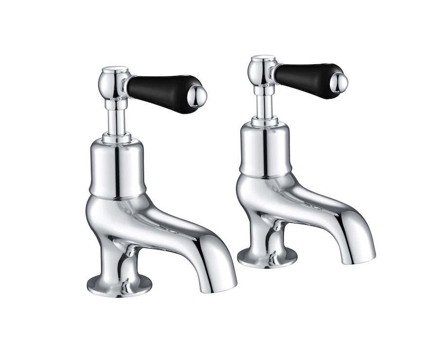 GROSVENOR LEVER BATH TAPS, BLACK INDICES