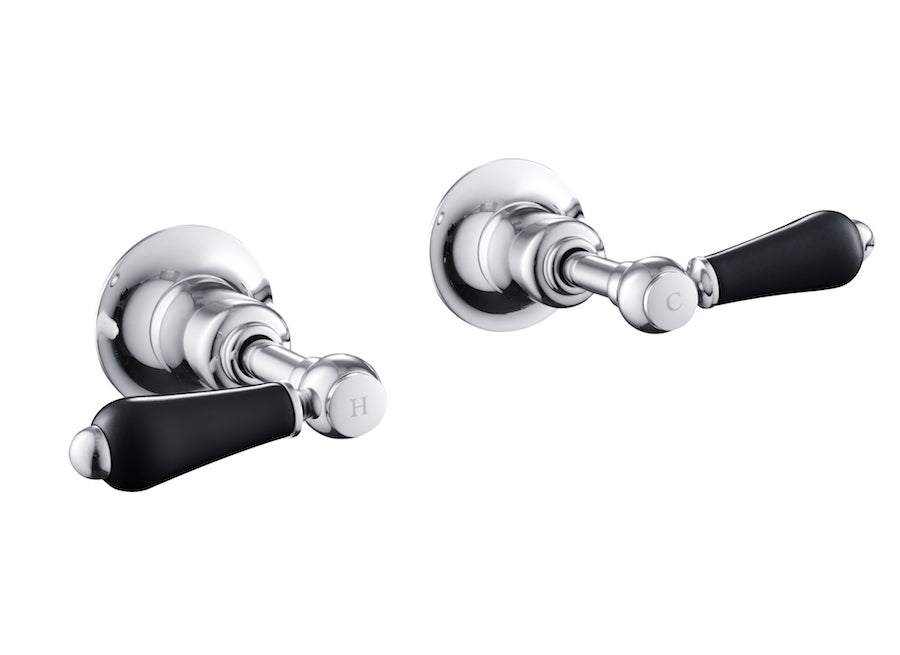 GROSVENOR LEVER WALL VALVES 1/2, BLACK INDICES