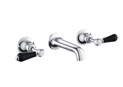 GROSVENOR LEVER 3 HOLE WALL MOUNTED BASIN MIXER, BLACK INDICES