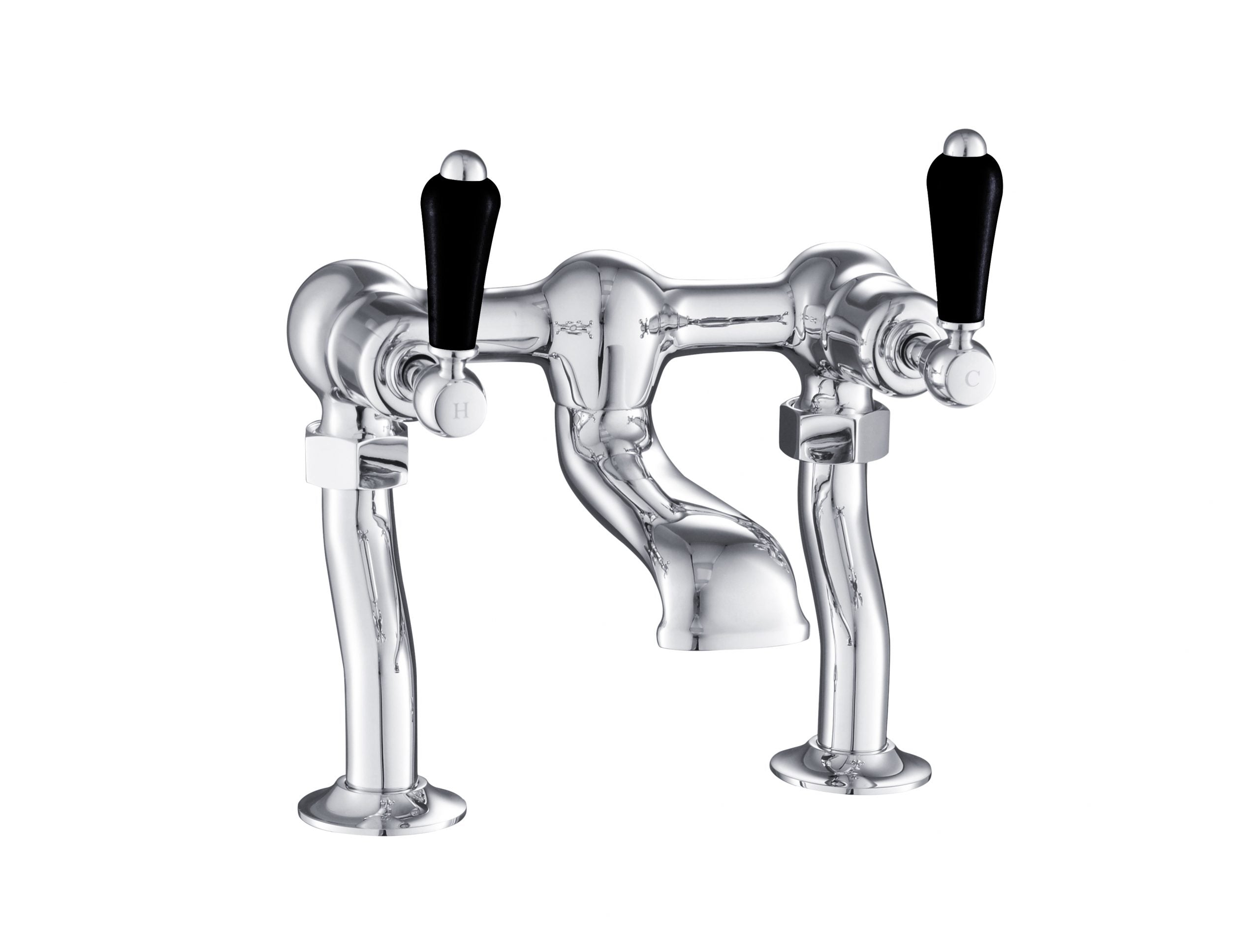 GROSVENOR LEVER DECK MOUNTED BATH FILLER, BLACK INDICES