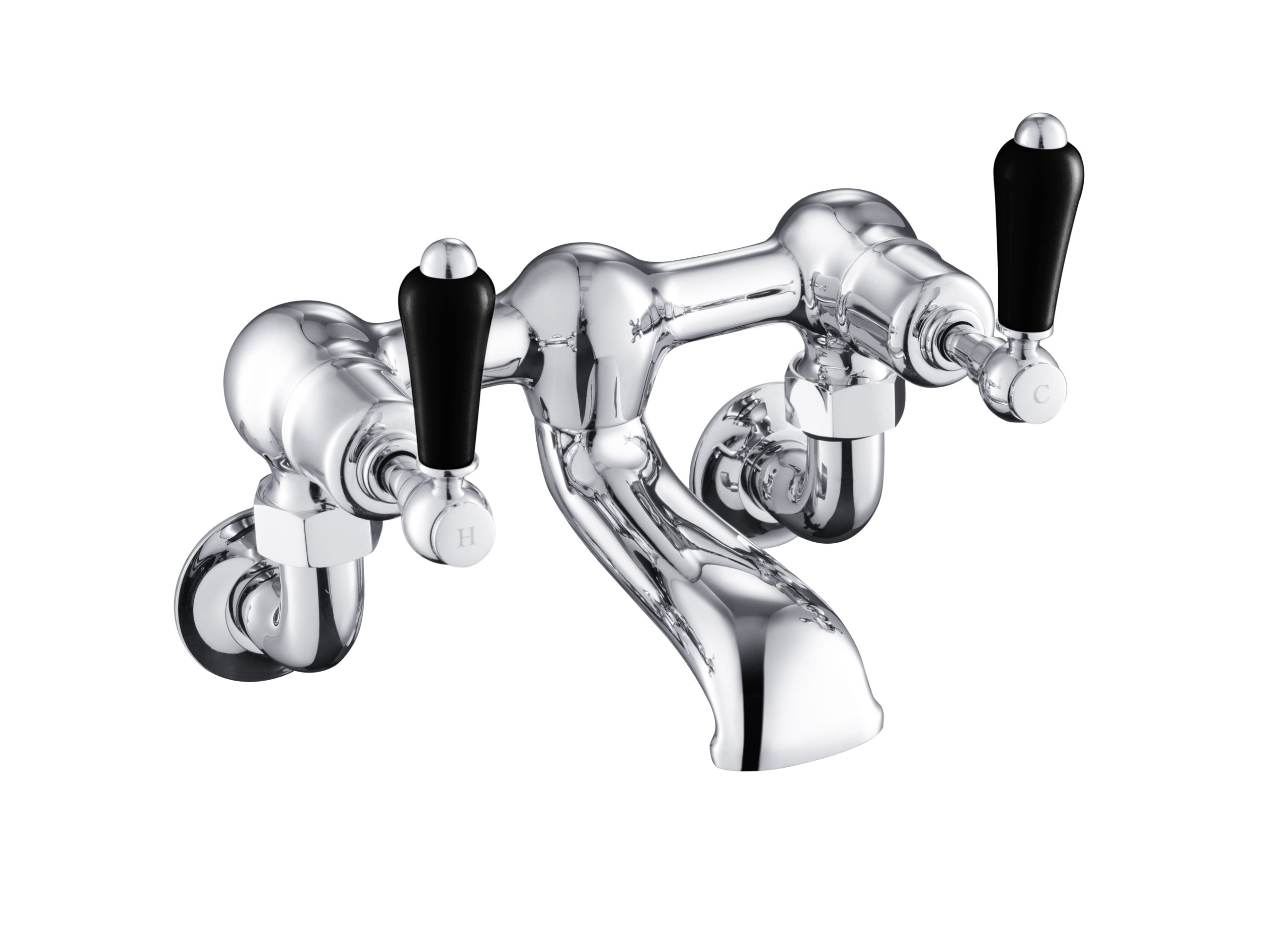 GROSVENOR LEVER BATH FILLER WALL MOUNTED, BLACK INDICES