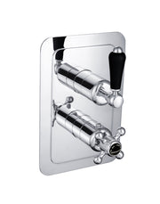 GROSVENOR LEVER THERMOSTATIC CONCEALED 1 OUTLET SHOWER VALVE VERTICAL, BLACK INDICES
