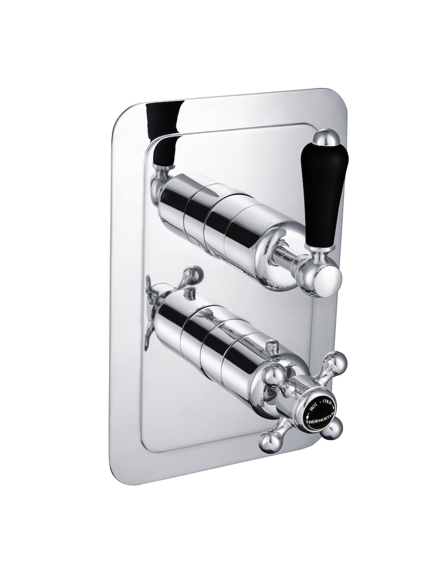GROSVENOR LEVER THERMOSTATIC CONCEALED 1 OUTLET SHOWER VALVE VERTICAL, BLACK INDICES
