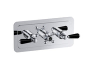 GROSVENOR LEVER THERMOSTATIC CONCEALED 3 OUTLET SHOWER VALVE HORIZONTAL, BLACK INDICES