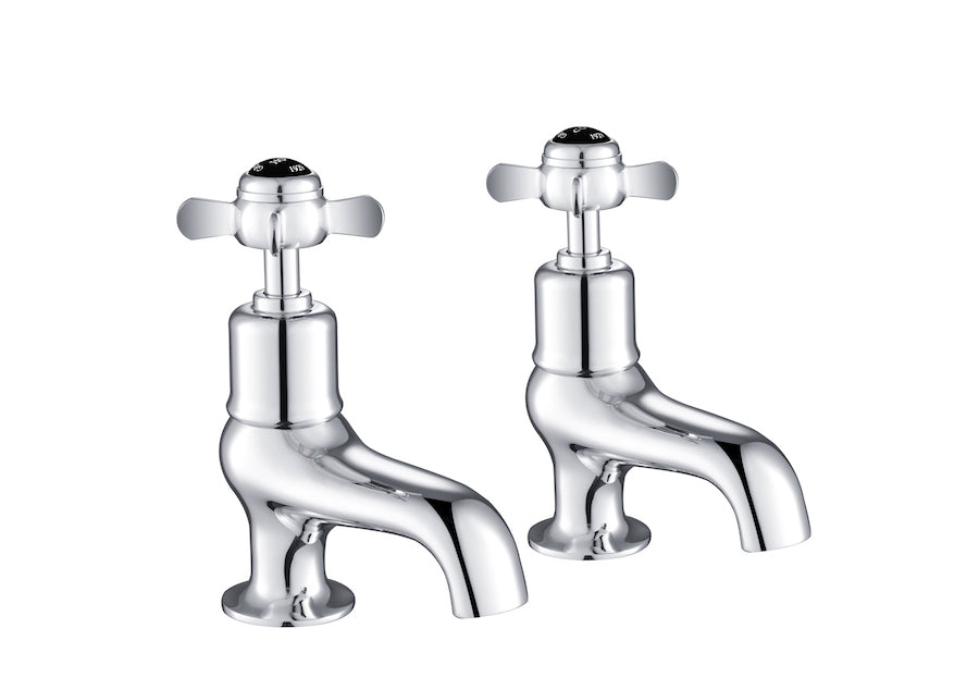 GROSVENOR PINCH BATH TAPS, BLACK INDICES