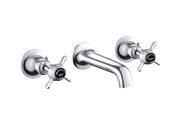 GROSVENOR PINCH 3 HOLE WALL MOUNTED BASIN MIXER, BLACK INDICES