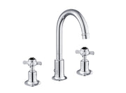 GROSVENOR PINCH 3 HOLE BASIN MIXER WITH SWIVEL SPOUT AND POP UP WASTE, BLACK INDICES