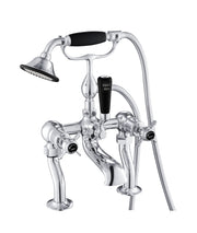 GROSVENOR PINCH DECK MOUNTED BATH SHOWER MIXER WITH KIT, BLACK INDICES