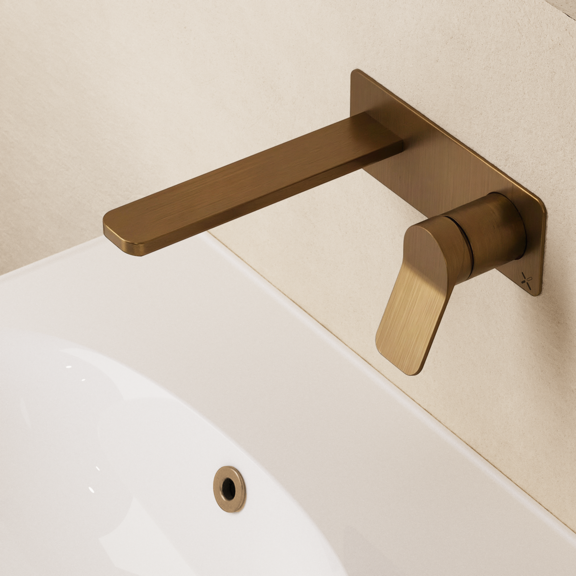 Glide II Basin Set Single Plate Wall Mounted