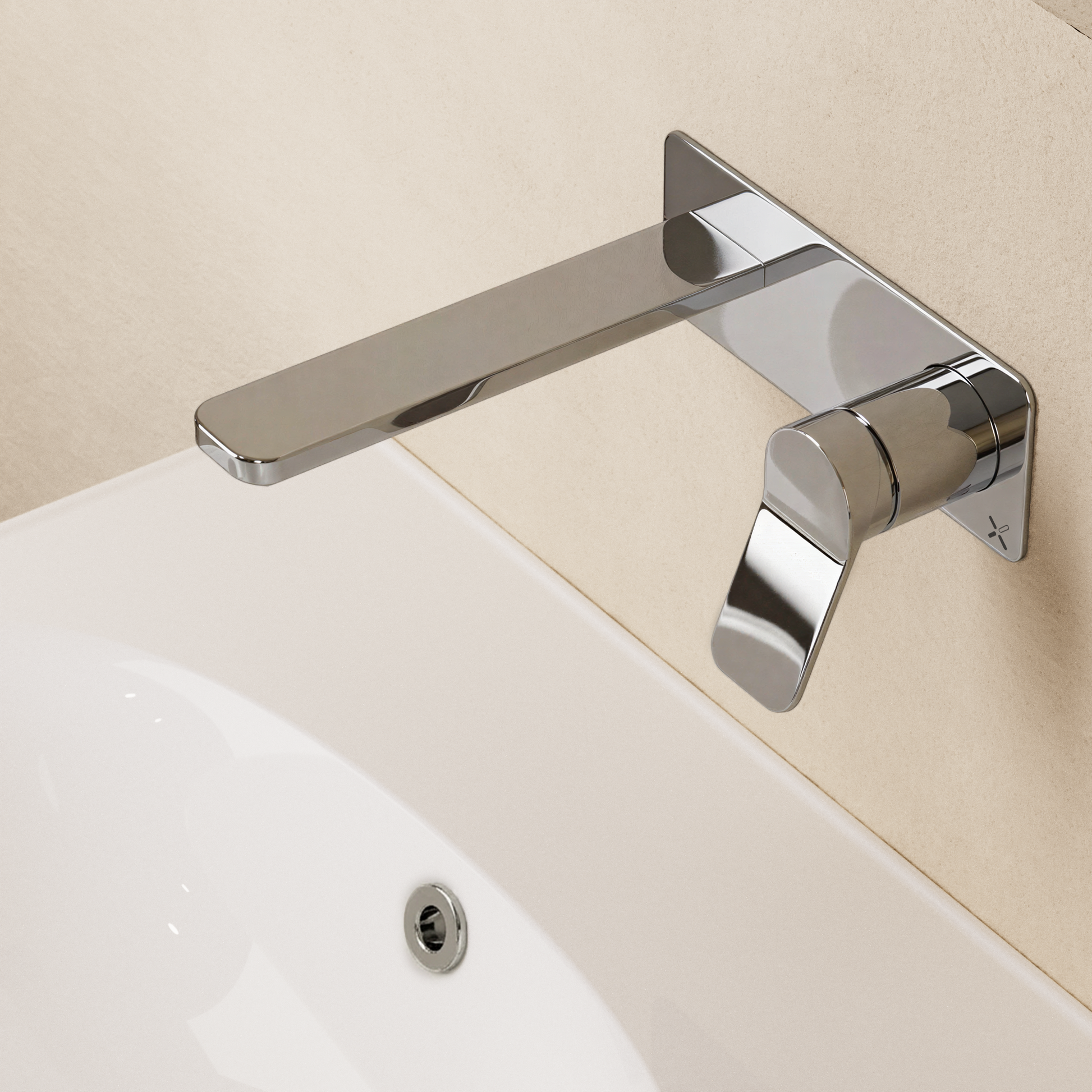 Glide II Basin Set Single Plate Wall Mounted