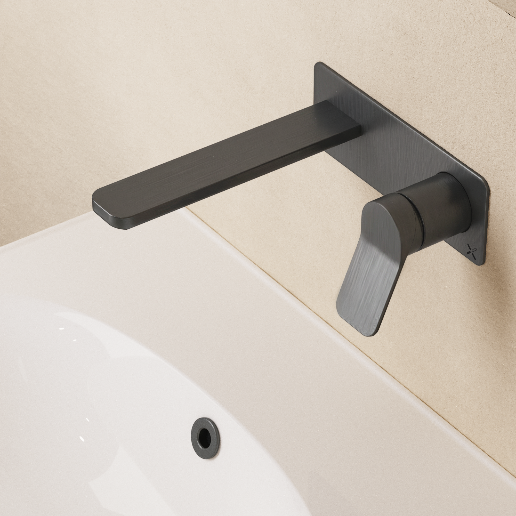 Glide II Basin Set Single Plate Wall Mounted