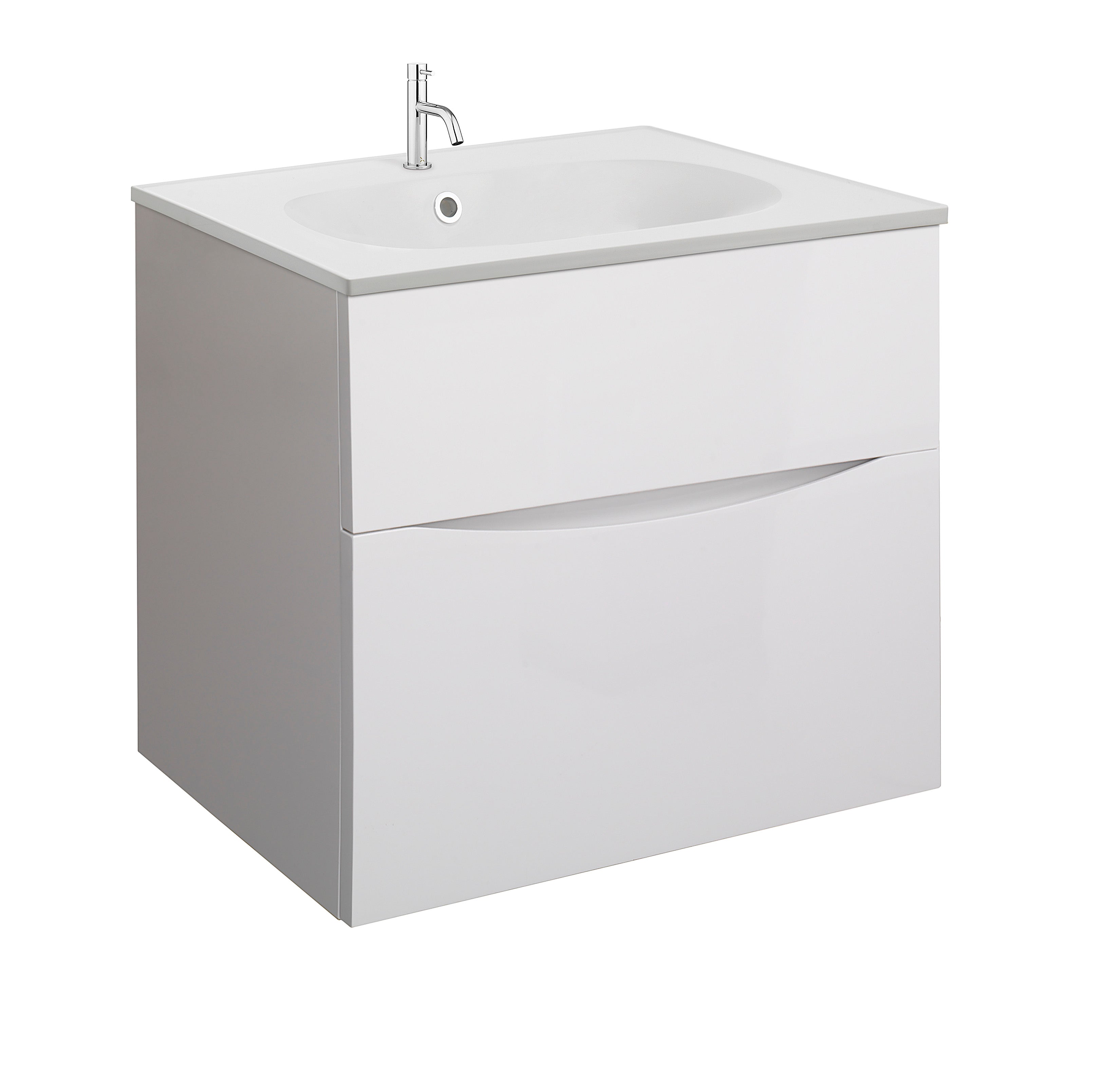 Crosswater Glide II 600 Unit Gloss with Cast Mineral Marble Basin NTH