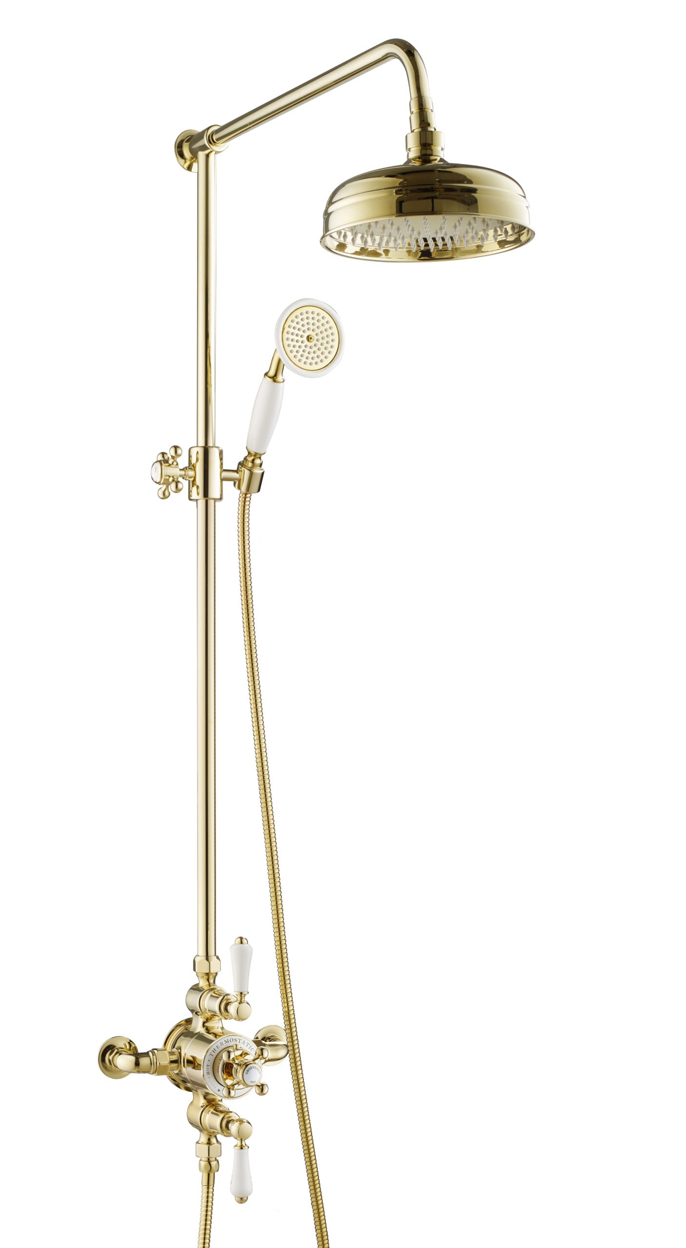 GROSVENOR EXPOSED THERMOSTATIC VALVE 2 OUTLET WITH RISER & KIT