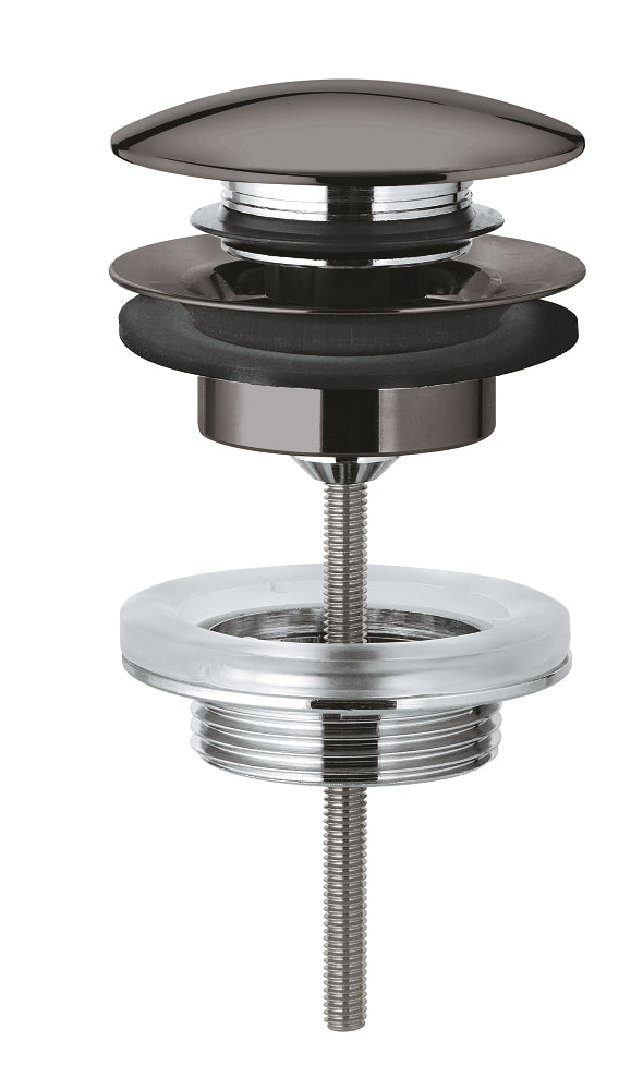 Waste set with push-open plug