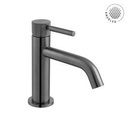 Origins Knurled Slimline Mono Basin Mixer with Knurled Handle Brushed Black