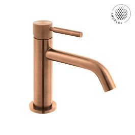 Origins Knurled Slimline Mono Basin Mixer with Knurled Handle Brushed Bronze