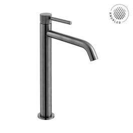 Origins Slimline Extended Mono Basin Mixer with Knurled Handle Brushed Black