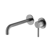 Origins Slimline 2 Hole Wall Mounted Single Lever Basin Mixer with 180mm Spout Brushed Gunmetal