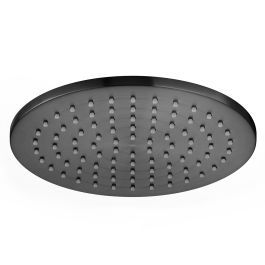 Single Function Easy Clean Round Shower Head 200mm Brushed Black