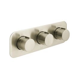 Tablet Altitude Horizontal Concealed 3 Outlet, 3 Handle Thermostatic Valve with All-Flow Function Brushed Nickel