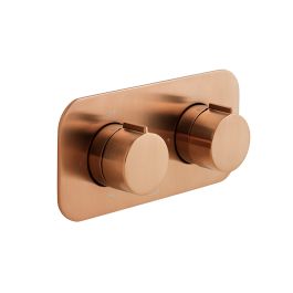 Tablet Altitude Horizontal Concealed 2 Outlet, 2 Handle Thermostatic Valve with All-Flow Function Brushed Bronze