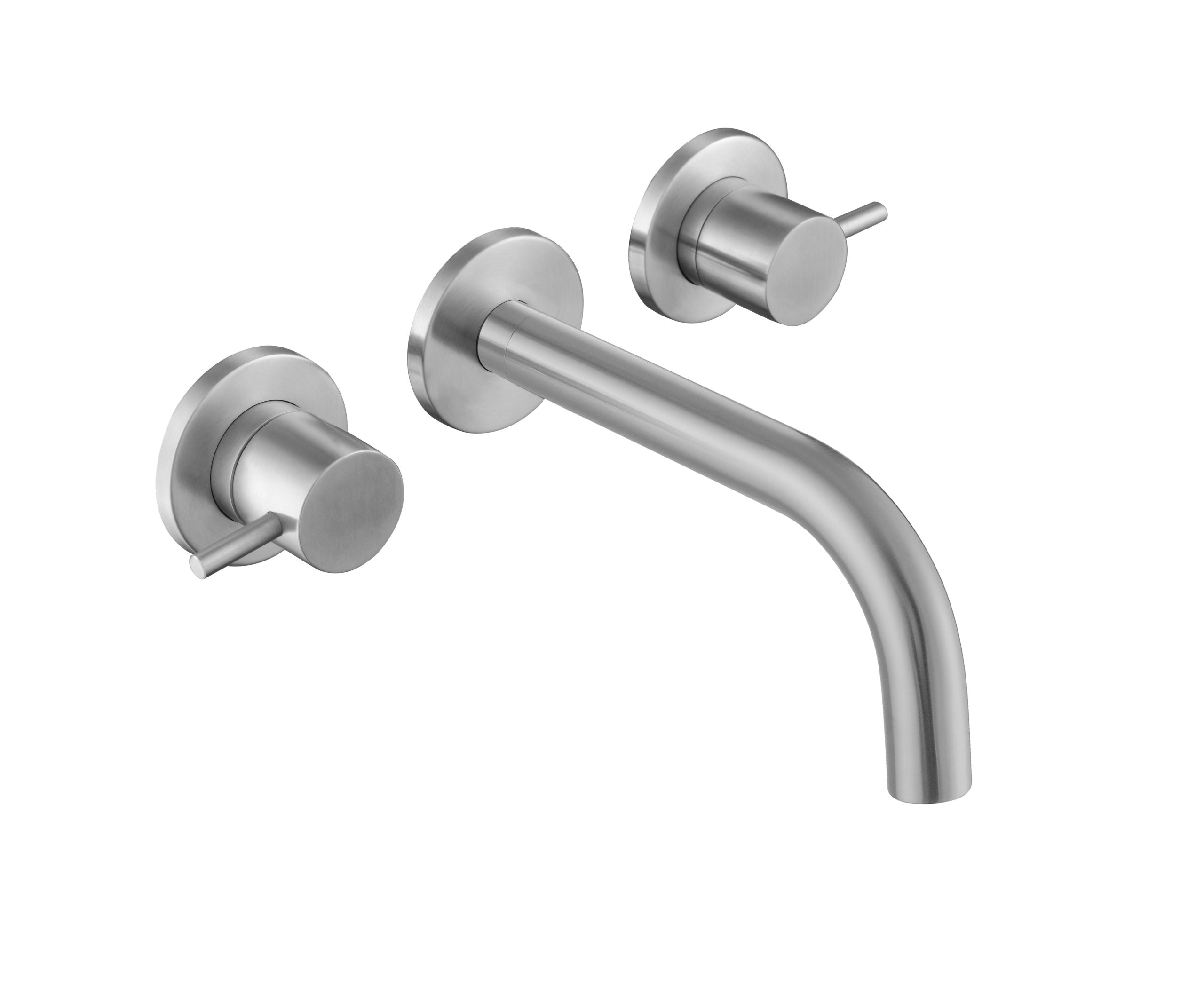 INOX 3 HOLE WALL MOUNTED
 BASIN MIXER