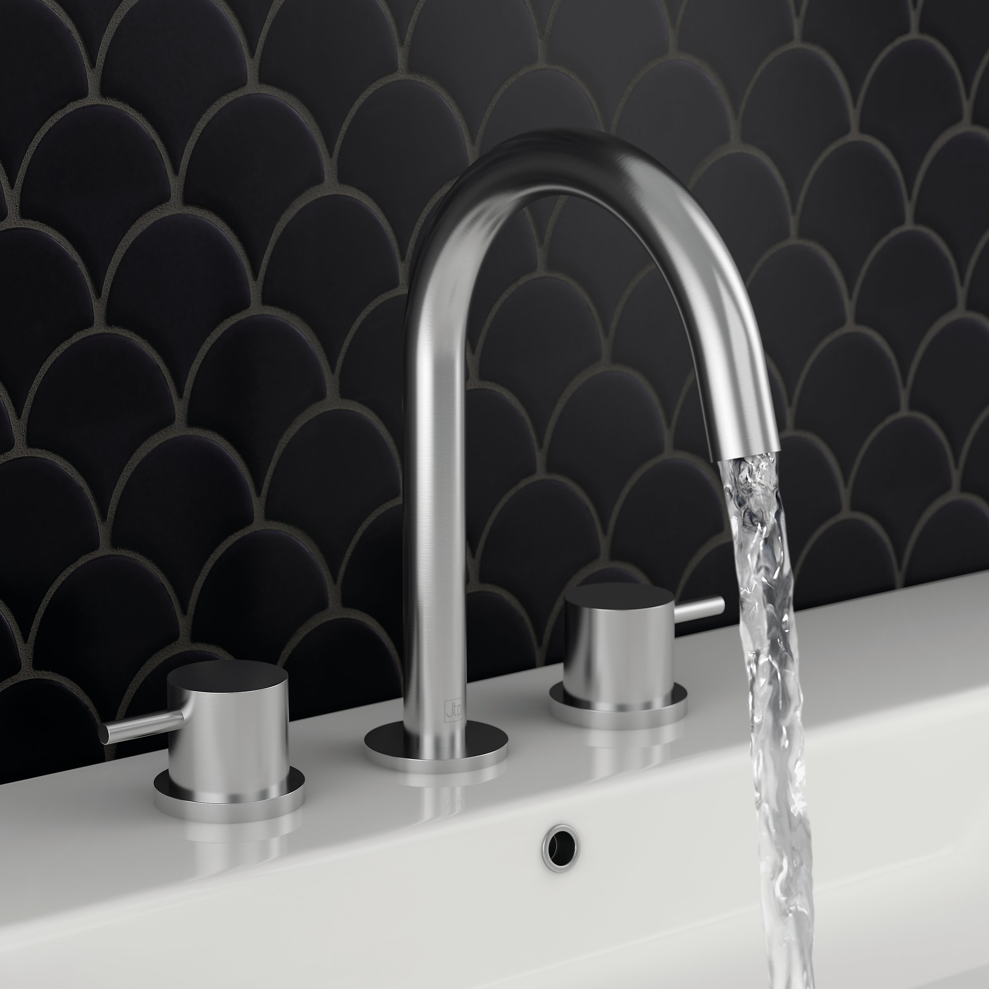 INOX 3 HOLE DECK MOUNTED
 BASIN MIXER