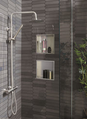 INOX THERMOSTATIC BAR VALVE WITH 2
 OUTLETS, ADJUSTABLE RISER AND
 SHOWER KIT