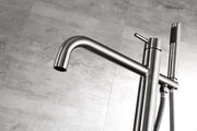 INOX FLOOR STANDING BATH AND
 SHOWER MIXER WITH KIT
