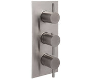 INOX THERMOSTATIC CONCEALED
 3 OUTLET SHOWER VALVE,
 VERTICAL