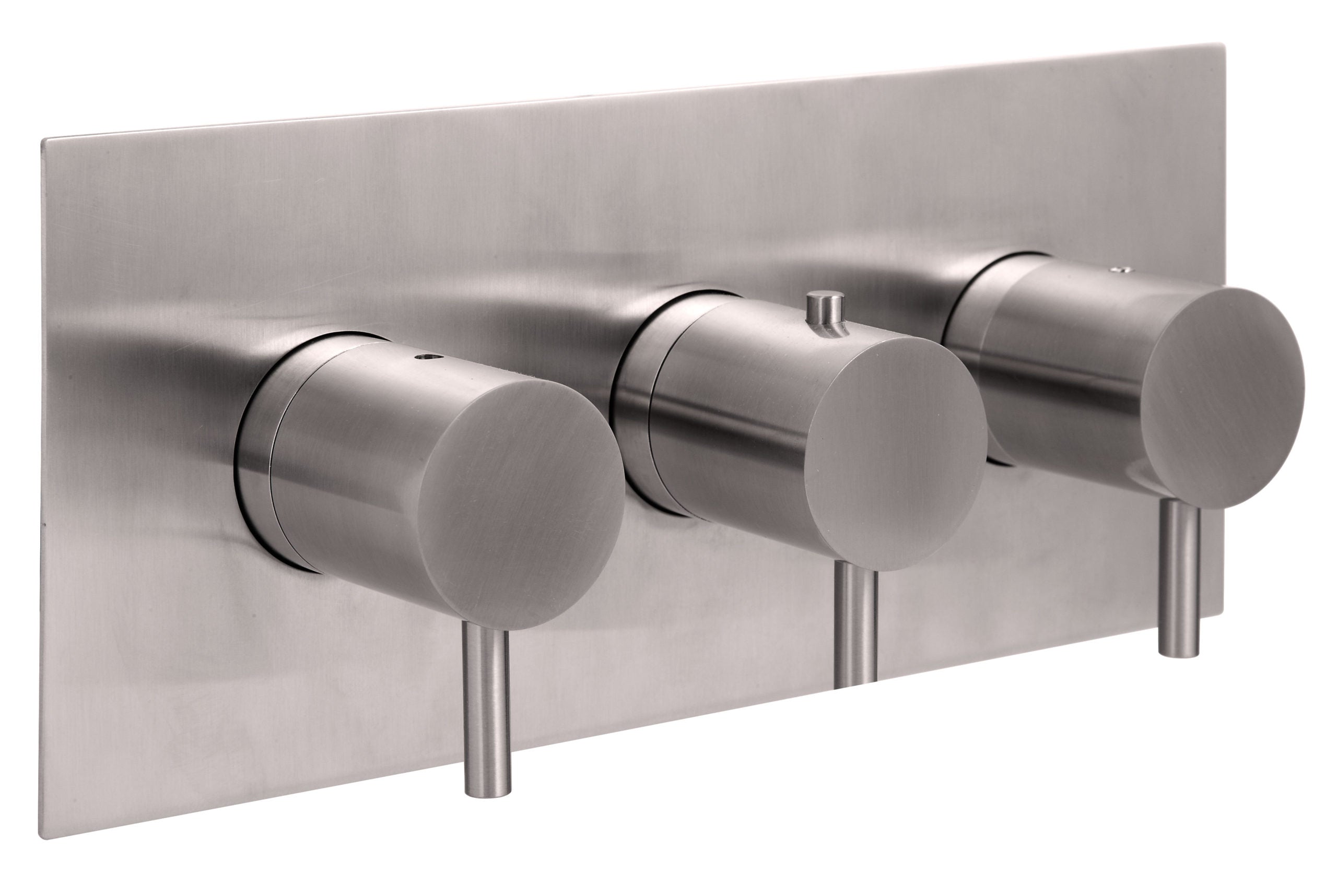 INOX THERMOSTATIC CONCEALED
 3 OUTLET SHOWER VALVE, HORIZONTAL