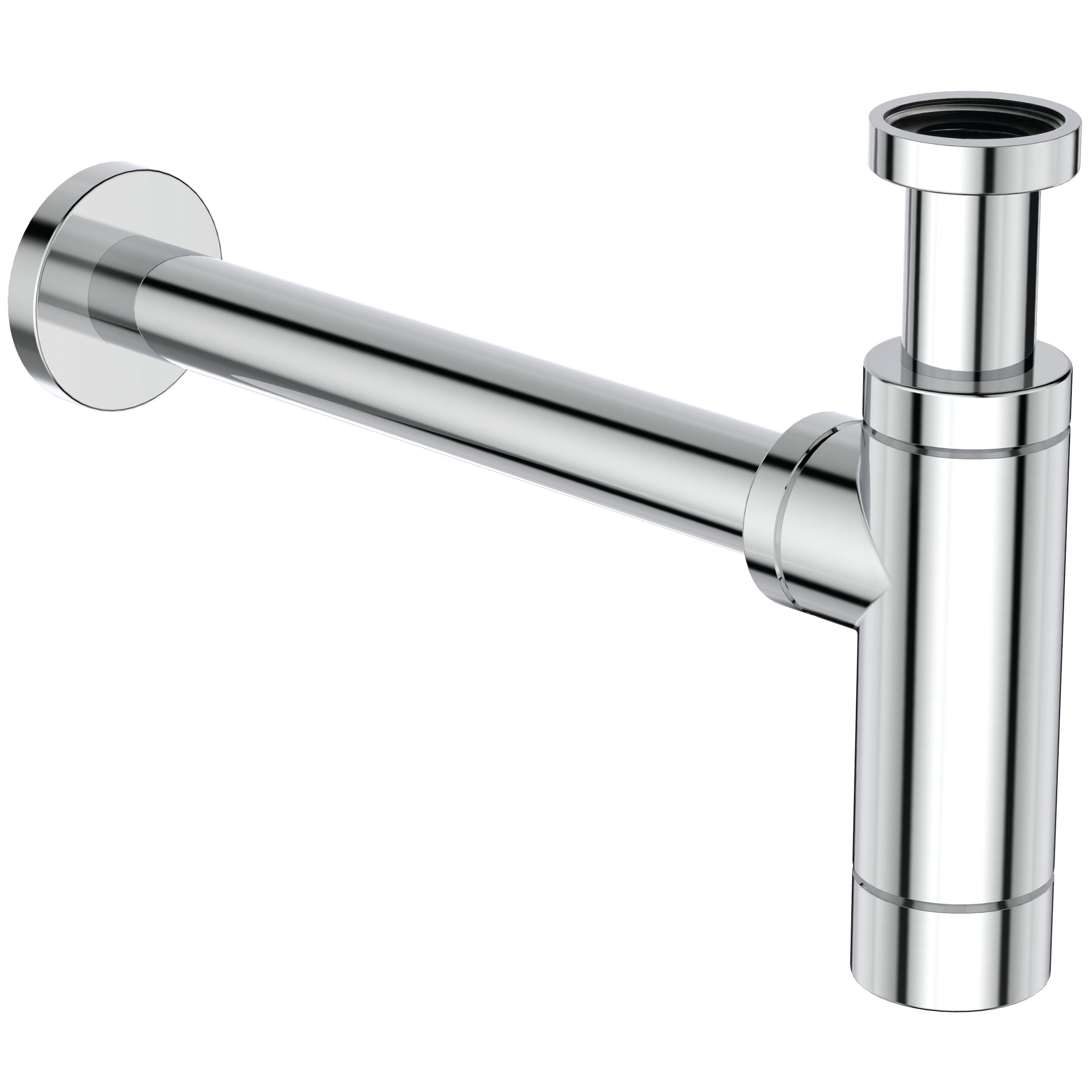 Luxury free flow basin waste, unslotted, Silk Black