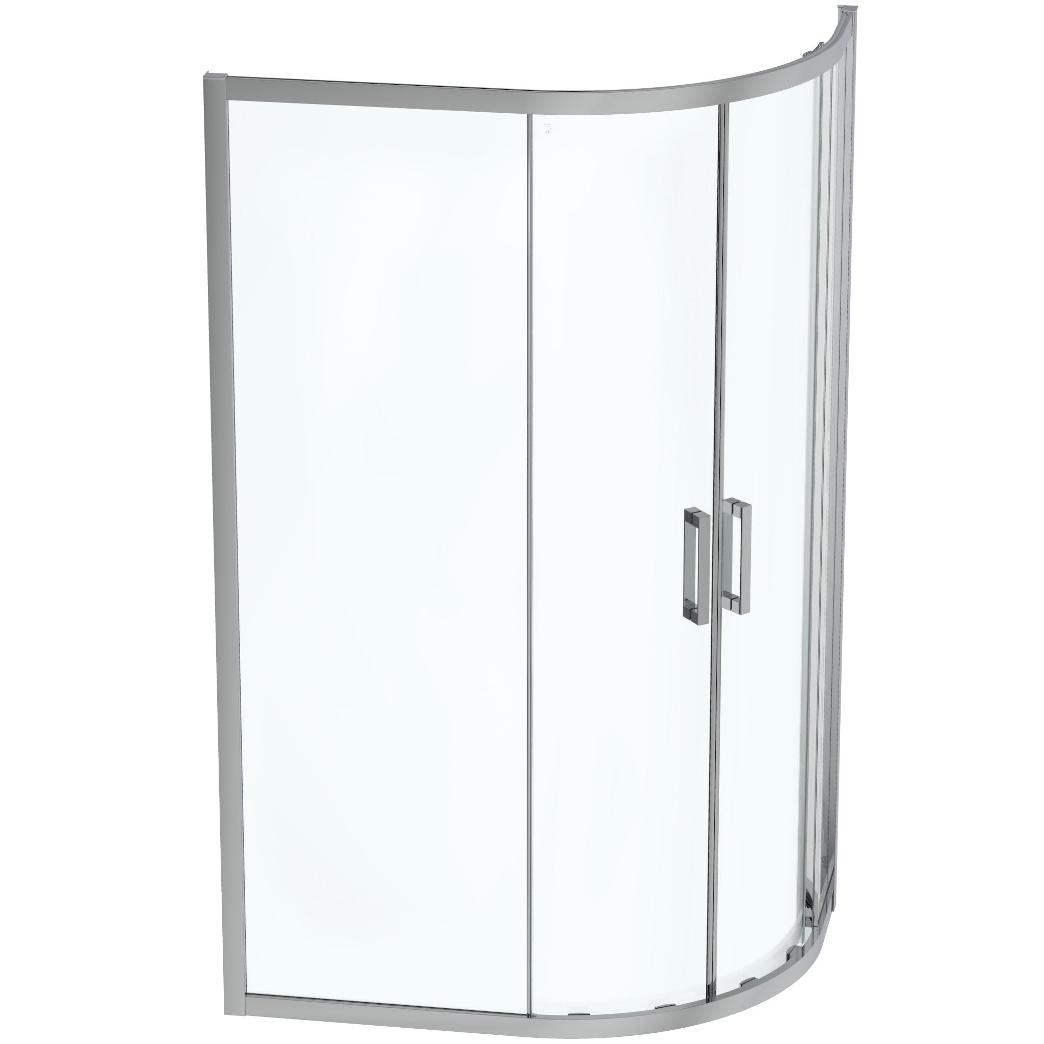 Connect 2 Offset Quadrant enclosure with Idealclean clear glass - bright silver finish