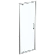 Connect 2 pivot door with Idealclean clear glass - bright silver finish