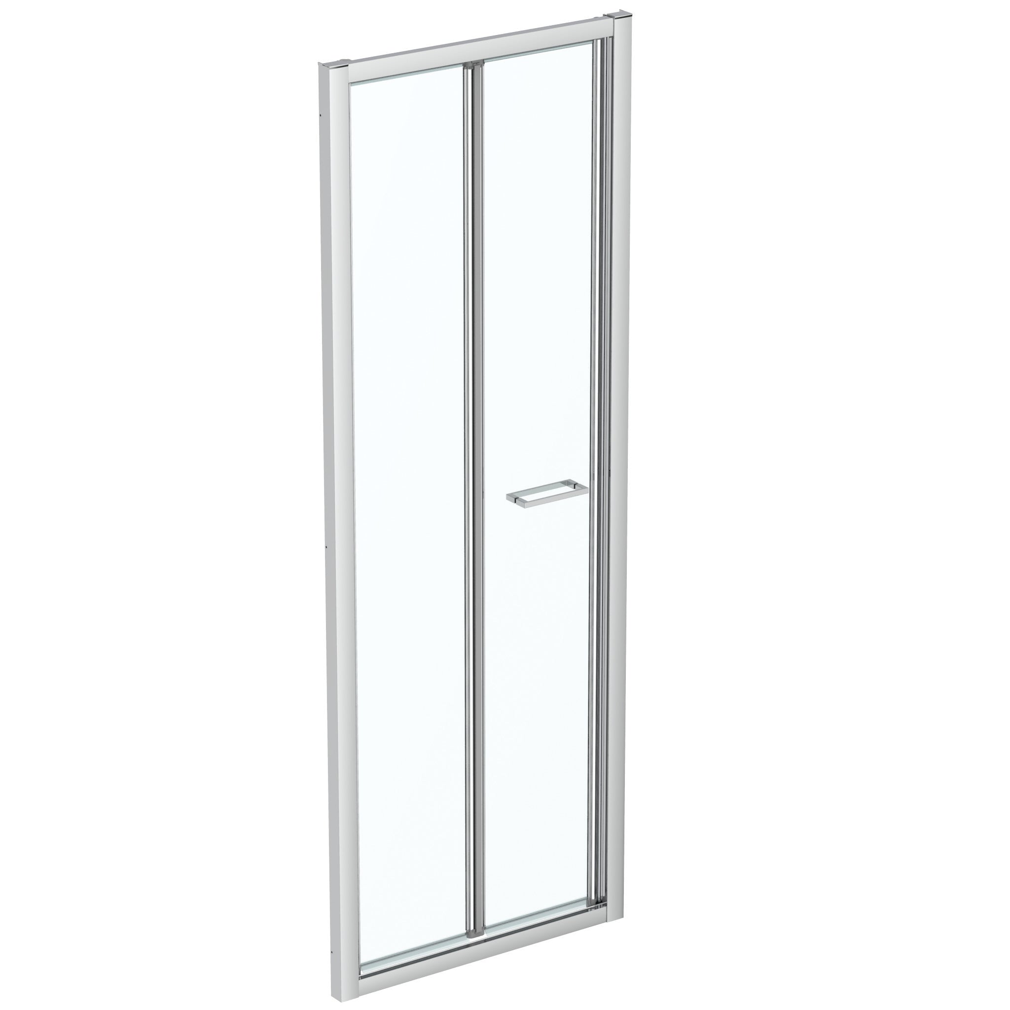 Connect 2 pivot door with Idealclean clear glass - bright silver finish