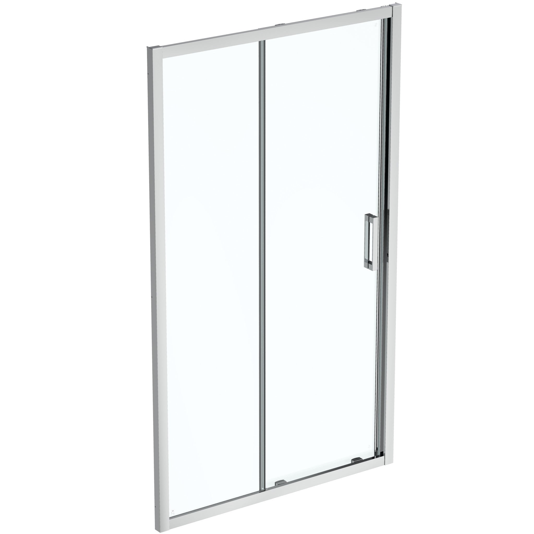 Connect 2 slider door with Idealclean clear glass - bright silver finish