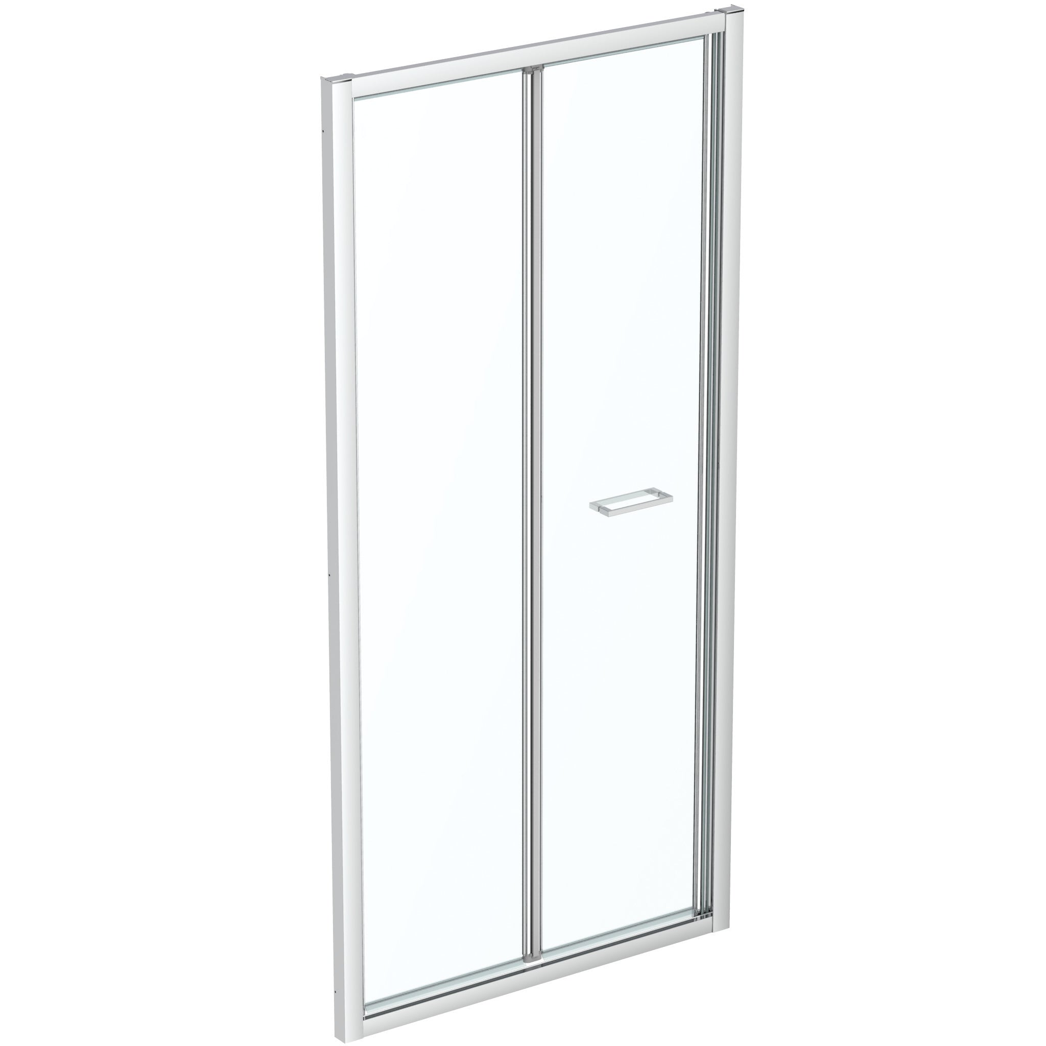 Connect 2 bifold door with Idealclean clear glass - bright silver finish