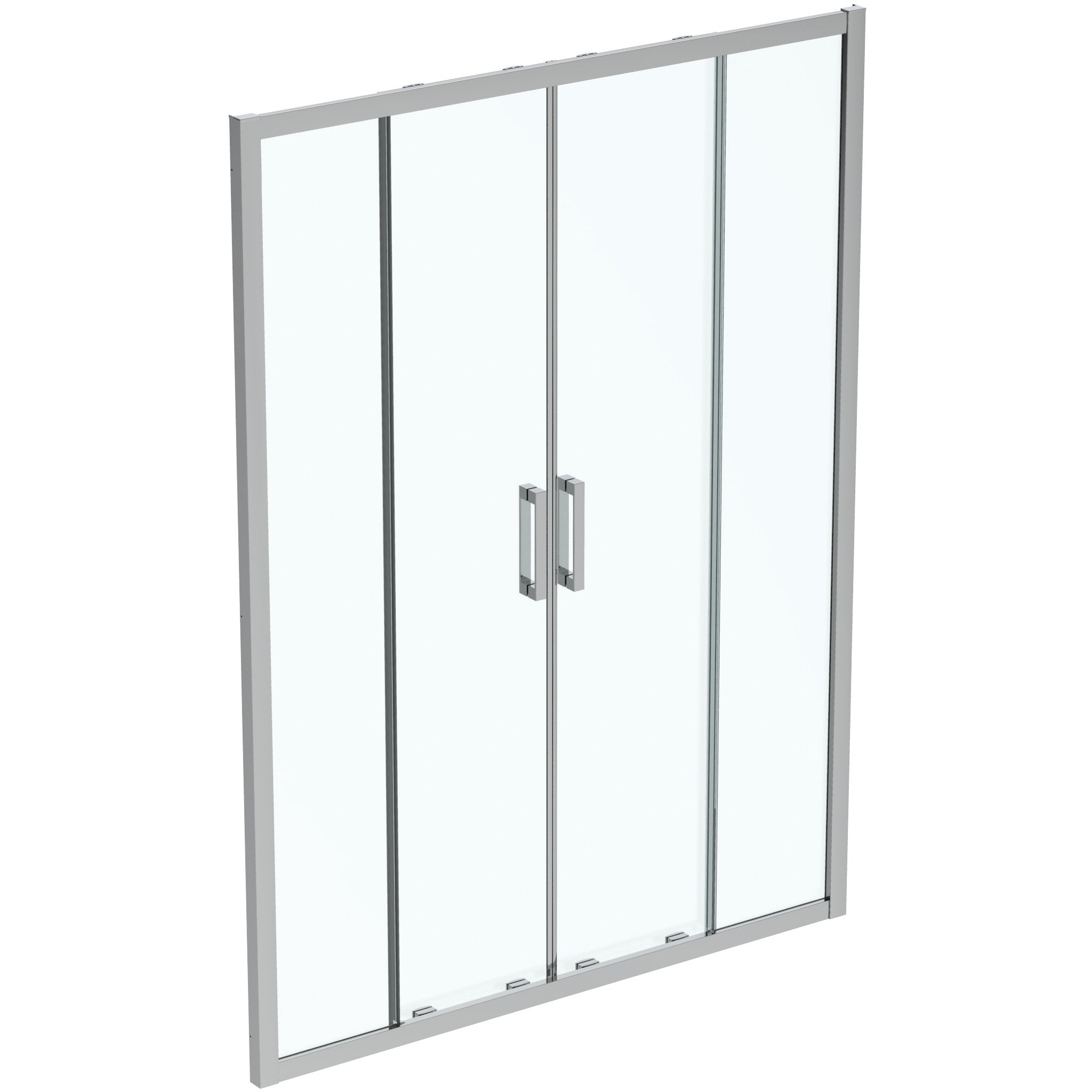 Connect 2 slider door with Idealclean clear glass - bright silver finish