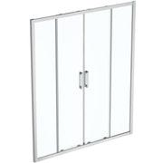 Connect 2 2 door slider with Idealclean clear glass - bright silver finish