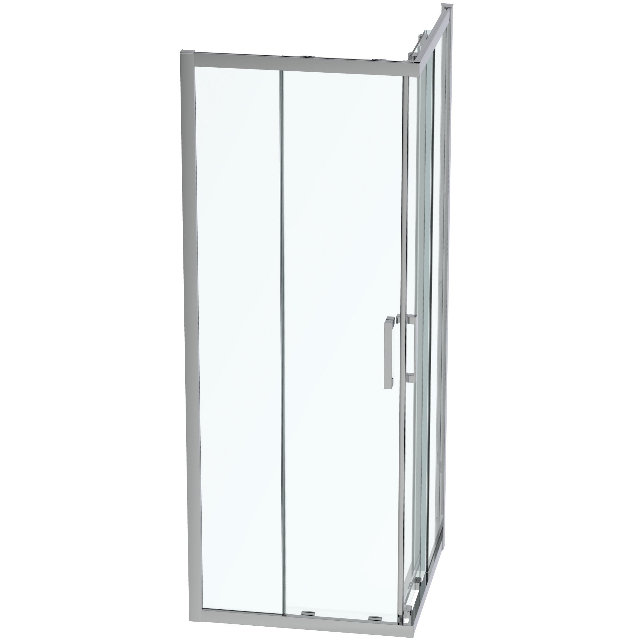 Connect 2 side panel with Idealclean clear glass - bright silver finish